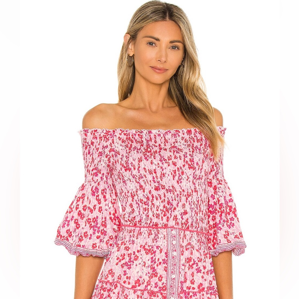 Poupette St Barth Ariel Top in Pink/Daffodil Size M/L